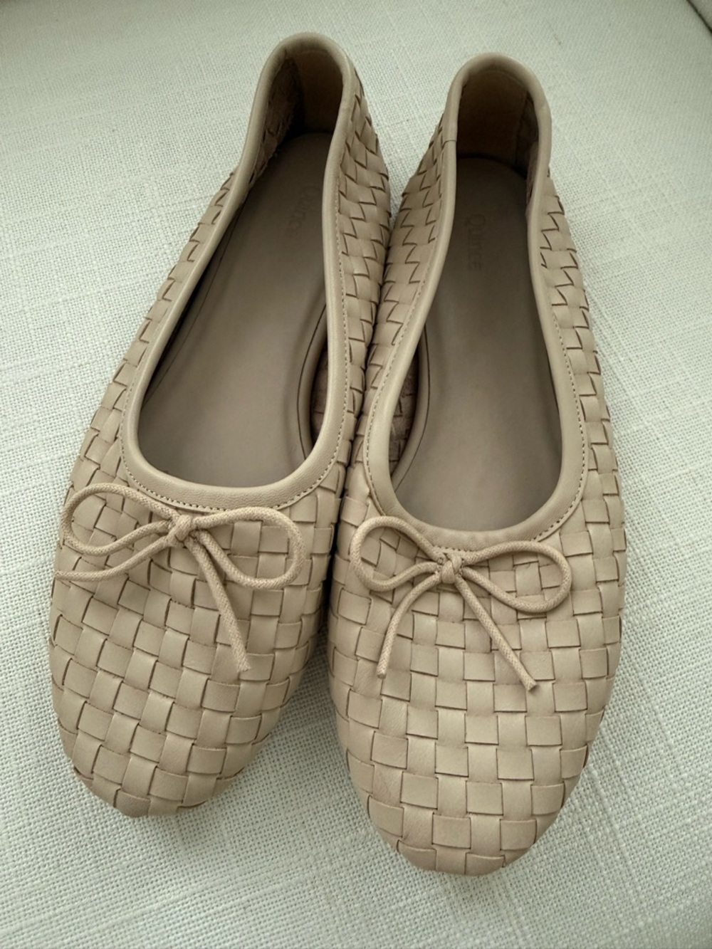 Quince Beige Woven Ballet Flats - Picture 2 of 5